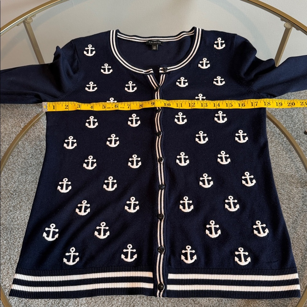 Talbots Nautical Cardigan with anchors Size XS - Picture 10 of 16